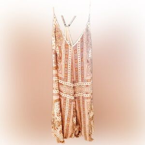 JustFab Paisley Print Maxi Skirt — Pink & Rust Tones